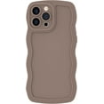 thumbnail image 1 of Case for iPhone 13 Pro Max Case Wave, Curly Frame Design for Women Girls, Cute Wavy Solid Color Aesthetic Phone Case Soft Flexible TPU Shockproof Full-Body Protective Case Cover 6.7" - Brown, 1 of 12