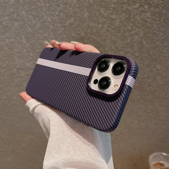 Case for iPhone 13 Pro Max Compatible with MagSafe, Sturdy Durable Slim & Light with a Good Touch Feeling, Aramid Fiber Military-Grade Drop Protection Case Cover for iPhone 13 Pro Max - Darkpurple