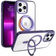 thumbnail image 1 of Case for iPhone 13 Pro Max,  [Compatible with Magsafe] with 360° Rotatable Ring Holder Kickstand, Slim Translucent Men Women Shockproof Protective Phone Cover 6.7 Inch, Purple, 1 of 18