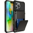 thumbnail image 1 of Case for iPhone 13 Pro Max,Flip Cover Hidden Card Slot Wallet Case,Card Holder Dual-Layer Design Heavy Duty Protection TPU+PC Shockproof Phone Case for iPhone 13 Pro Max,6.7 inch（Black）, 1 of 10