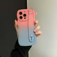 thumbnail image 1 of Case for iPhone 13 Pro Max, Luxury Gradient Color Silicone Cute Wavy Frame Wristband Kickstand Skin Friendly Ultra Slim Phone Case Cover for Men Women Boys Girls for iPhone 13 Pro Max, Pink+Blue, 1 of 12