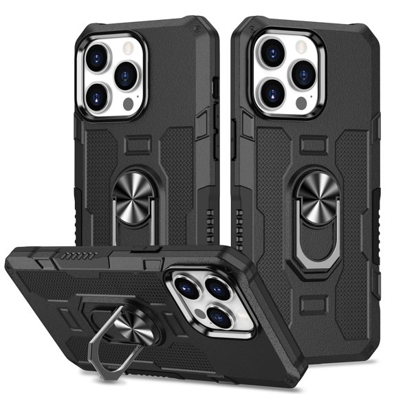 Case for iPhone 13 Pro Max with Ring Holder Kickstand Car Mount Bracket Eye Pupil Design Shockproof Cover, Slim Lightweight Rugged Back Heavy Duty Drop Resistant Protective Case,Black