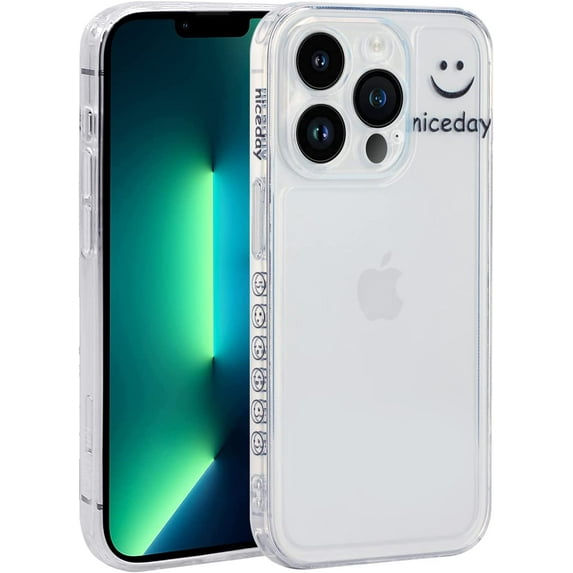 Case for iPhone 13 Pro Max, Soft Shockproof Clear Smiling Pattern Design Phone Protective Cover for iPhone 13 Pro Max 2021 (6.7 Inch), Cover Case for Girls and Women, Smiling