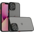 thumbnail image 1 of Case for iPhone 13 Pro Max Thin Shockproof Phone Case PC Back TPU Bumper [Protect from Fingerprint/Shock/Scratch/Slip] Translucent Matte Phone Cover for iPhone 13 Pro Max-Black, 1 of 5