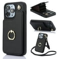 thumbnail image 1 of Case for iPhone 13 Pro Max Wallet Phone Case with Ring Stand & Adjustable Crossbody Strap, Stylish Multi-Funtional Accordion Style Flip Case with Card Slots for Women Girls, Black, 1 of 7