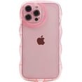 thumbnail image 1 of Case for iPhone 13 Pro Max Case Wave, Curly Frame Design for Women Girls, Cute Love Heart Camera Aesthetic Phone Case Soft Flexible TPU Shockproof Full-Body Protective Case Cover, Clear Pink, 1 of 12
