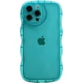 thumbnail image 1 of Case for iPhone 13 Pro Max Case Wave, Curly Frame Design for Women Girls, Cute Love Heart Camera Aesthetic Phone Case Soft Flexible TPU Shockproof Full-Body Protective Case Cover, Clear Blue, 1 of 12