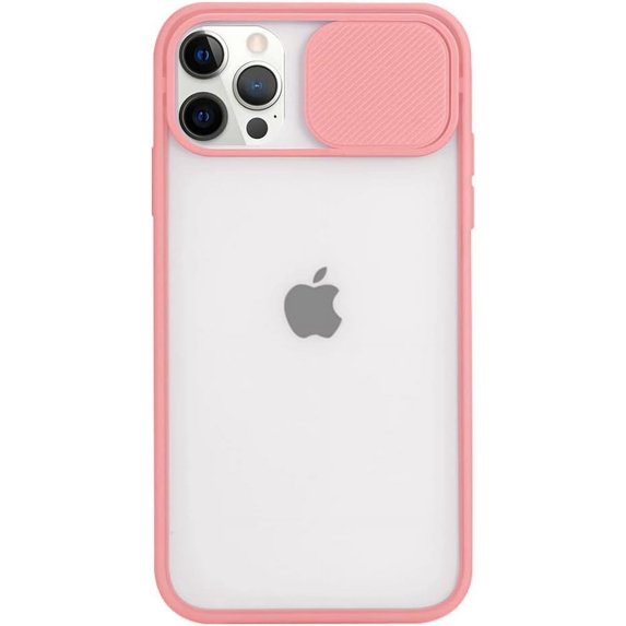 Case for iPhone 13 Pro Max case with Slide Camera Cover, Clear Back Protective Cover Full Cover with Built-in Screen Protector Shockproof Rugged Protective Phone Case, Pink