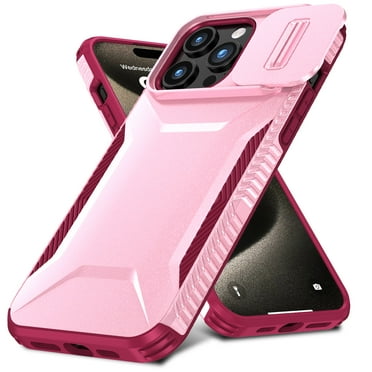 Case for iPhone 13 Pro with Sliding Camera Lens Protective Cover, [Military Grade Drop Protection] Non-Slip Heavy Duty Full-Body Shockproof Rugged Phone Case for iPhone 13 Pro, Rosegold