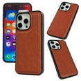 thumbnail image 1 of Case for iPhone 13, Slim Classic Plain PU Leather Phone Case Cover Hybrid TPU Bumper Shockproof Lightweight Protective Case for iPhone 13 Women Girls Business Case, Brown, 1 of 7