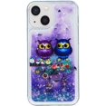 thumbnail image 1 of Case for iPhone 13, iPhone 13 Case Cute Pink Glitter Luxury Sparkle Liquid for Girls Women Quicksand Clear Soft TPU Protective Phone Case for iPhone 13 6.1 inch Couple Owls, 1 of 10