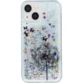 thumbnail image 1 of Case for iPhone 13, iPhone 13 Case Cute Pink Glitter Luxury Sparkle Liquid for Girls Women Quicksand Clear Soft TPU Protective Phone Case for iPhone 13 6.1 inch Dandelion, 1 of 10