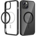 thumbnail image 1 of Case for iPhone 13 / iPhone 14 Magnetic Case with Built in Magnets, Clear Slim Resist Scratches Bumper Drop Protection Transparent Case for iPhone 13 & iPhone 14 6.1" - Black, 1 of 18