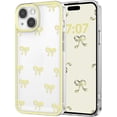thumbnail image 1 of Case for iPhone 13/pro/pro max, Clear Cute Ribbon Bowknot Pattern Aesthetic Transparent Phone Case Raised Camera Protection Stylish Slim Soft Durable TPU Protective Cover for Women Girls, 1 of 9