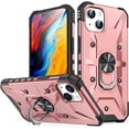 thumbnail image 1 of Case for iPhone 14 Case iPhone 13 Case  Grade Drop Case with Kickstand Metel Ring  Holder Shockproof Protective for iPhone 14 iPhone 13 Phone Case (Rose Gold), 1 of 10