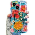 Case for iPhone 14 6.1 inch, Colorful Retro Oil Painting Flower Case