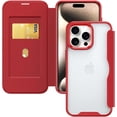 thumbnail image 1 of Case for iPhone 14,Clear Back Design Heavy Duty Drop Protection Anti Theft Flip Leather Wallet Cover with Card Holder Shockproof Phone Case for iPhone 14,6.1 Inch 2022 (Red), 1 of 8