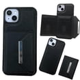 thumbnail image 1 of Case for iPhone 14 Compatible with MagSafe Magnetic 2-in-1 Detachable Wallet Case with Card Slots for Women Men, Classic PU Leather Flip Kickstand Shockproof Protective Case, Black, 1 of 11