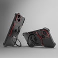 thumbnail image 1 of Case for iPhone 14 Frameless, with Magnetic Kickstand 360° Rotatable, Bezel Less Metal Slim Hard Ultra Thin for iPhone 14 Case with Ring Holder Magnetic Stand for Men, Black+Red, 1 of 6
