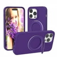thumbnail image 1 of Case for iPhone 14 with Magnetic [Rotatable Invisible Ring Stand] [Compatible with MagSafe] Soft Microfiber Lining Military-Grade Drop Protection Phone Case for iPhone 14, Darkpurple, 1 of 5