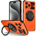 thumbnail image 1 of Case for iPhone 14,Military Grade Design Built-in 360 Degree Rotatable Magnetic Kickstand Heavy Duty Drop Protection Shockproof Phone Case for iPhone 14,6.1 inch（Orange）, 1 of 9