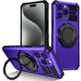 thumbnail image 1 of Case for iPhone 14,Military Grade Design Built-in 360 Degree Rotatable Magnetic Kickstand Heavy Duty Drop Protection Shockproof Phone Case for iPhone 14,6.1 inch（Purple）, 1 of 18