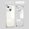 thumbnail image 1 of Case for iPhone 14 Plus 6.7" 2022, Dustproof Glass Camera Lens Shockproof TPU Backplane Plating Transparent Shell Anti-yellow Anti-fall Ultra-thin Light Case for iPhone 14 Plus, Silver, 1 of 11