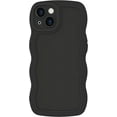 thumbnail image 1 of Case for iPhone 14 Plus Case Wave, Curly Frame Design for Women Girls, Cute Wavy Solid Color Aesthetic Phone Case Soft Flexible TPU Shockproof Full-Body Protective Case Cover 6.7" - Black, 1 of 12