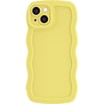 thumbnail image 1 of Case for iPhone 14 Plus Case Wave, Curly Frame Design for Women Girls, Cute Wavy Solid Color Aesthetic Phone Case Soft Flexible TPU Shockproof Full-Body Protective Case Cover 6.7" - Yellow, 1 of 12