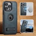 thumbnail image 1 of Case for iPhone 14 Plus, Durable Protective Cover with Built-in Kickstand Support Magnetic Car Mount Compatible with MagSafe Charging Luxury PU Leather Cover for iPhone 14 Plus, Blue, 1 of 10