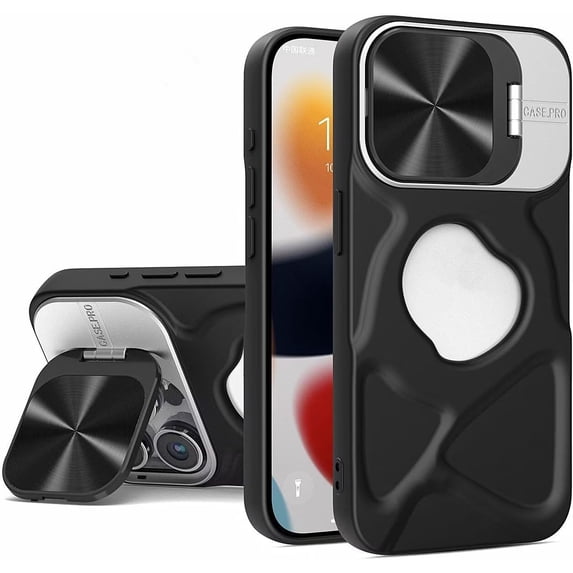 Case for iPhone 14 Plus,Fashion Shockproof DustProof Magnetic Built-in Camera Cover Kickstand TPU Full Body Anti-Scratch Protective Phone Case for iPhone 14 Plus,6.7 inch 2022 (Black)