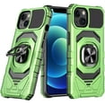 thumbnail image 1 of Case for iPhone 14 Plus,Military-Grade Metal Ring Car Holder [Built-in Kickstand] Heavy Duty Shockproof Protection TPU+PC Phone Case for iPhone 14 Plus,6.7 Inch 2022 (Light Green), 1 of 10