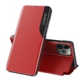 thumbnail image 1 of Case for iPhone 14 Pro 2022, Magnetic Flip Phone Case Stand Anti-scratch Anti-shock Protective Phone Cover with Window View Function for Apple iPhone 14 Pro,Red, 1 of 7