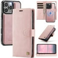 thumbnail image 1 of Case for iPhone 14 Pro 6.1" RFID Blocking Protective Purse Case with Magsafe 3-card Slots Kickstand 2 in 1 Detachabl Flip Shockproof Protective Cover,Pink,For iPhone 14 Pro, 1 of 8