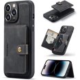 thumbnail image 1 of Case for iPhone 14 Pro 6.1 inch 2022, Detachable Magnetic Wallet Credit Card Cash Slot Case Cover Support Wireless Charging Functional Kickstand Compatible with iPhone 14 Pro 2022 (Black), 1 of 16