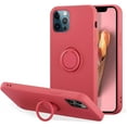 thumbnail image 1 of Case for iPhone 14 Pro 6.1 inch, Slim Liquid Silicone Phone Case with 360 Rotatable Ring Holder Kickstand Magnetic Car Mount Bumper Case Cover for iPhone 14 Pro 6.1 inch - Rose Red, 1 of 8
