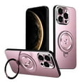 thumbnail image 1 of Case for iPhone 14 Pro, CD Texture Camera Lens Protection, Compatible with Magsafe, Adjustable Ring Kickstand, Drop Protective Shockproof Lightweight Anti-Fingerprint Phone Case Cover, Pink, 1 of 11