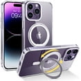 thumbnail image 1 of Case for iPhone 14 Pro Max 6.7-Inch,  [Compatible with Magsafe] with 360° Rotatable Ring Holder Kickstand Slim Transparent Mens Women Shockproof Protective Phone Cover, Clear, 1 of 18