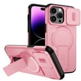 thumbnail image 1 of Case for iPhone 14 Pro Max 6.7" with Invisible Fold Holder Stand, MagSafe Magnetic Wireless Charging,Sliding camera casing,Shockproof Dropproof Tough Rugged Protective Case Cover,Pink, 1 of 10