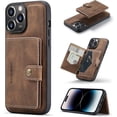 thumbnail image 1 of Case for iPhone 14 Pro Max 6.7 inch 2022, Detachable Magnetic Wallet Credit Card Cash Slot Case Cover Support Wireless Charging Functional Kickstand Compatible with iPhone 14 Pro Max 2022 (Brown), 1 of 16