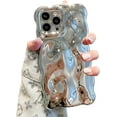 thumbnail image 1 of Case for iPhone 14 Pro Max 6.7 inch, Cute Solid Color Curly Wave Shape Shockproof Soft Bumper Phone Case, Candy Water Ripple 3D Silicon Slim Pretty Case Non-Yellowing Cover, Gold, 1 of 13