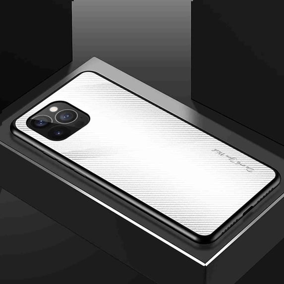 Case for iPhone 14 Pro Max, 9H Tempered Glass TPU Bumper Shockproof Anti-Scratches Lens Protection Cover, Slim Lightweight Non-Slip Case for iPhone 14 Pro Max, White