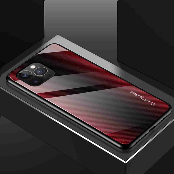 Case for iPhone 14 Pro Max, 9H Tempered Glass TPU Bumper Shockproof Anti-Scratches Lens Protection Cover, Slim Lightweight Non-Slip Case for iPhone 14 Pro Max, Red