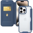 thumbnail image 1 of Case for iPhone 14 Pro Max,Clear Back Design Heavy Duty Drop Protection Anti Theft Flip Leather Wallet Cover with Card Holder Shockproof Phone Case for iPhone 14 Pro Max,6.7 Inch 2022 (Blue), 1 of 10