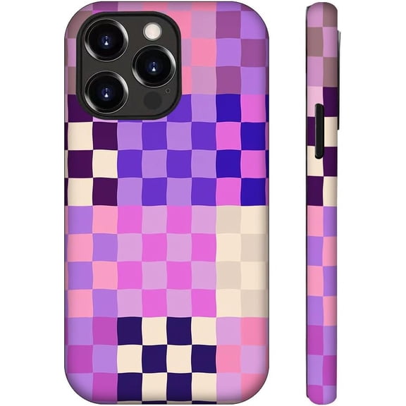 Case for iPhone 14 Pro Max, Colorful Checkered Phone Case for Men Girls Boy Kids Women, Dual-Layer Hard Shell Silicone Cover Shockproof Protective Case for iPhone 14 Pro Max