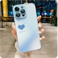 thumbnail image 1 of Case for iPhone 14 Pro Max, Cute Love Heart Pattern Phone Case, Matte Luxury Soft Metallic Luster Design with Camera Protector, Durable TPU Protective Cases for Women Girls, Blue, 1 of 7