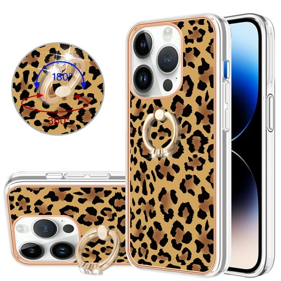 Case for iPhone 14 Pro Max Drop Protection Bumper Phone Cover with Finger Grip 360 Degree Rotation Stylish Designs Slim Fit Anti-Fingerprint Scratch-Resistant