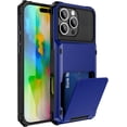 thumbnail image 1 of Case for iPhone 14 Pro Max,Flip Cover Hidden Card Slot Wallet Case,Card Holder Dual-Layer Design Heavy Duty Protection TPU+PC Shockproof Phone Case for iPhone 14 Pro Max,6.7 inch (Blue), 1 of 9