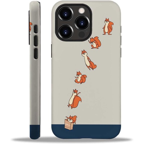 Case for iPhone 14 Pro Max, Jumping Squirrel 2 in 1 Hard Shell + Silicone, Shockproof Bumper Drop Protective Compatible with iPhone 14 Pro Max Case 6.7-inch