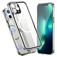 thumbnail image 1 of Case for iPhone 14 Pro Max Magnetic Clear Case Support Wireless Charging, MagSafe Compatible Hard Shell Case with Lens Protector, Shockproof Metal Frame Cover for iPhone 14 Pro Max, Silver, 1 of 6